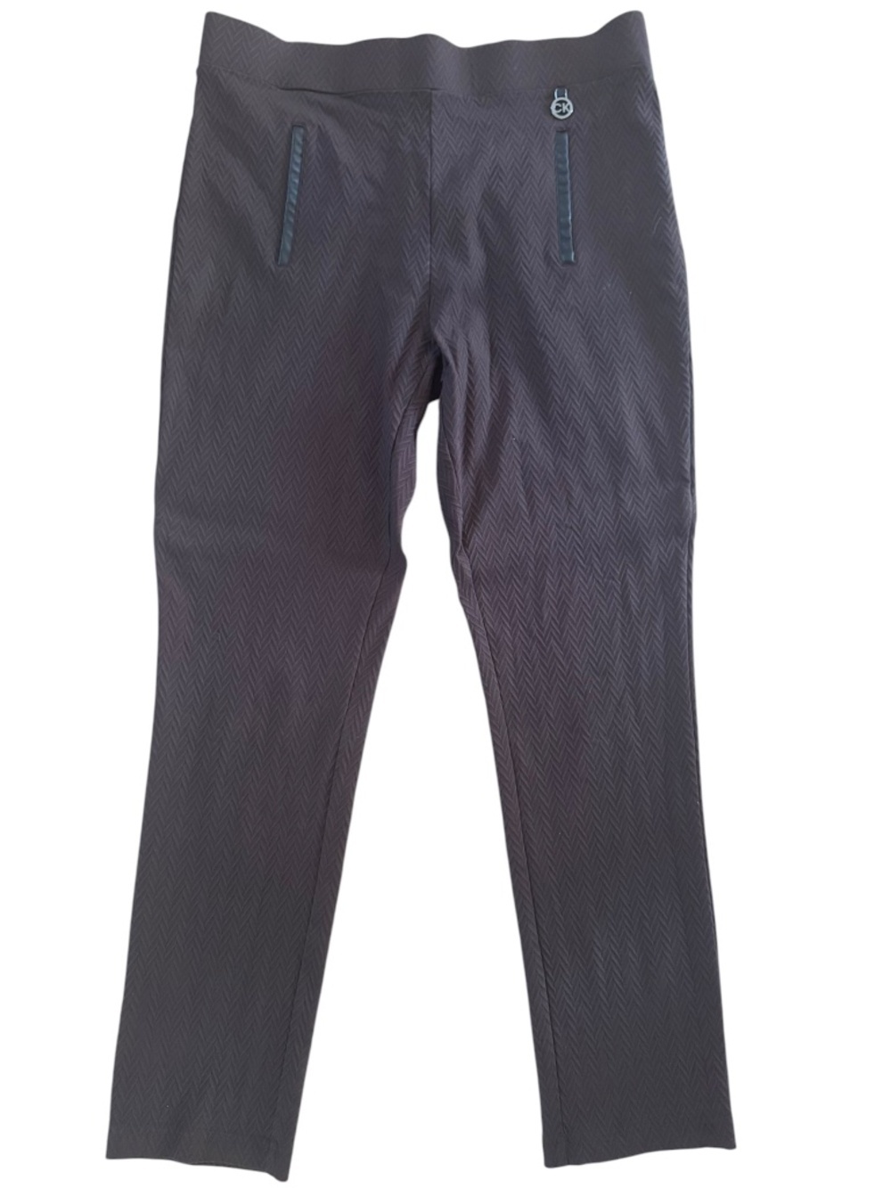 Calvin Klein Textured Brown Hi-Rise Cropped Pants Size 14